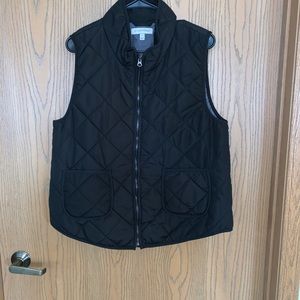 Thin black quilted vest